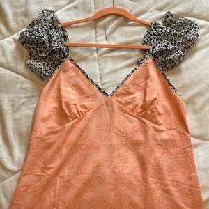 VRG GRL “Your Muse Mini Dress” orange. Size 10 in AU sizing, so medium.